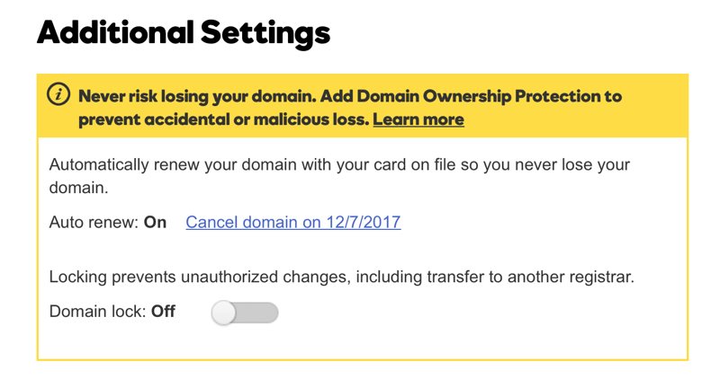 Unlock Domain Transfer Result on GoDaddy