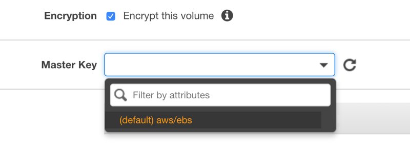 Enabling encryption while creating an EBS volume - part 1