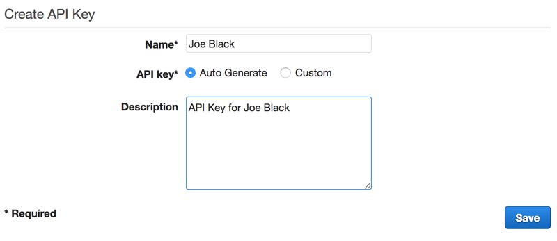 Creating an API key on AWS API Gateway Console