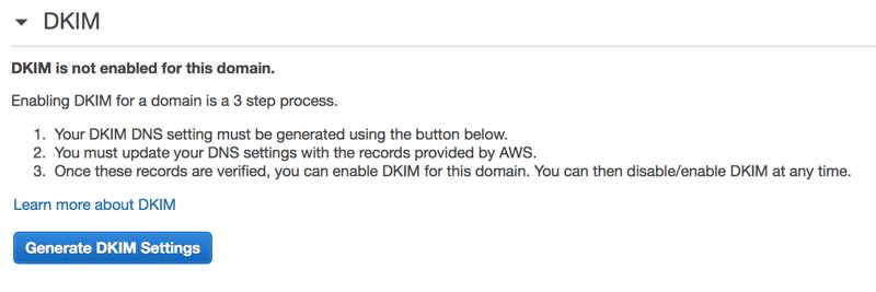 How to generate DKIM on Amazon SES