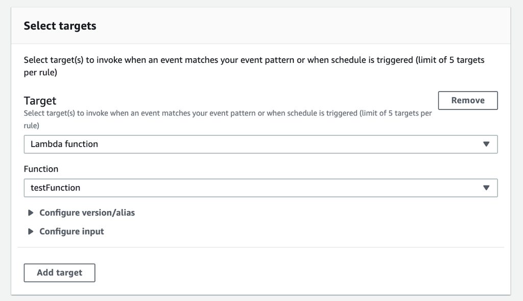 Amazon EventBridge - Create Rule - Lambda Target