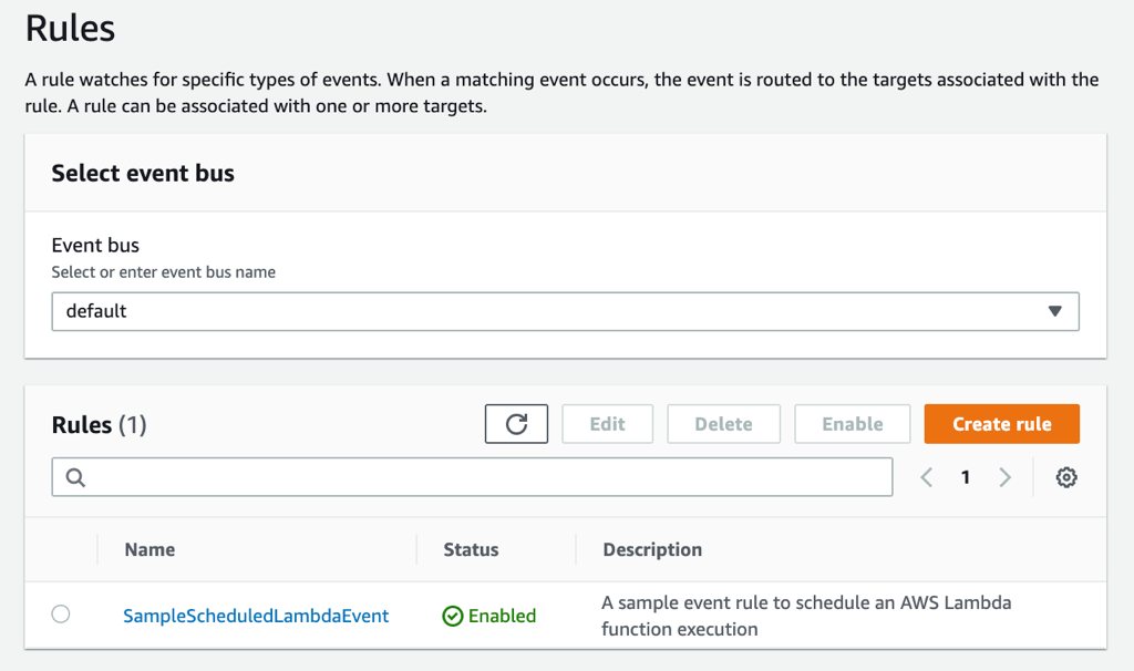 Amazon EventBridge - Create Rule - Lambda Target Final