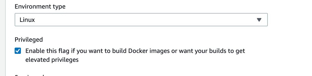 Enabling priveleged mode on AWS CodeBuild