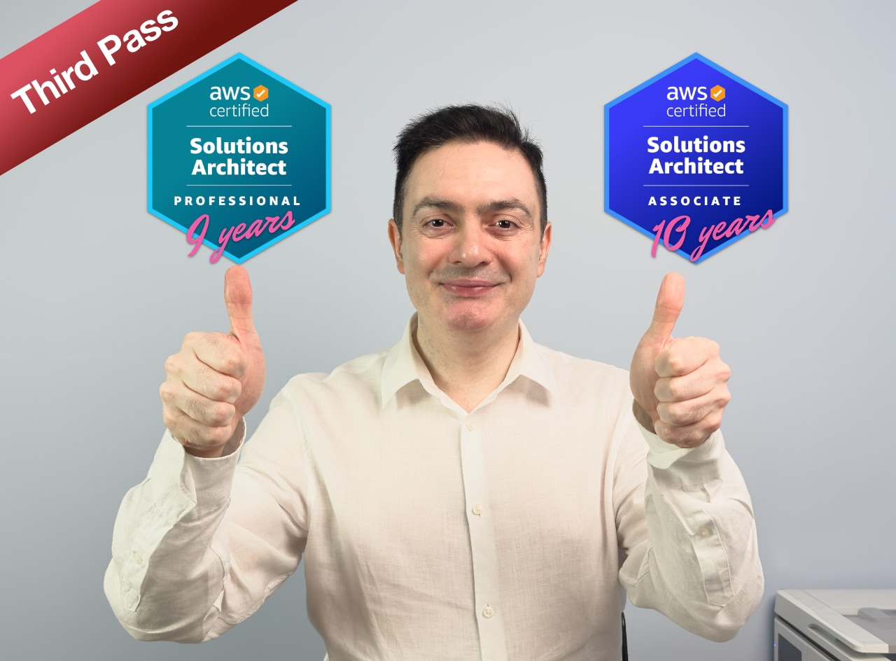 Emre Yilmaz - Happy to pass the AWS Certified Solutions Architect – Professional exam for the third time.